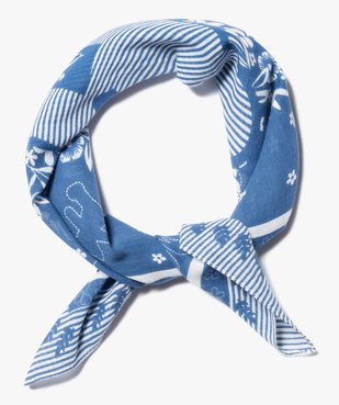 Foulard fille bicolore avec motifs fleuris - LuluCastagnette vue2 - LULUCASTAGNETTE - GEMO