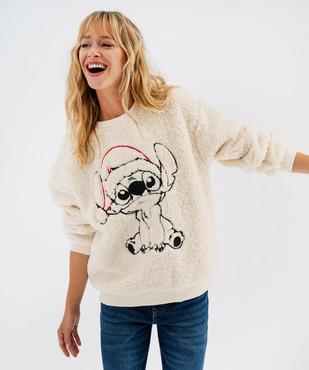 Sweat de Noël en sherpa à motif Stitch femme - Disney vue1 - LILO & STITCH - GEMO