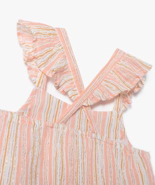 Robe à bretelles volantées et croisées en gaze de coton fille vue2 - GEMO (ENFANT) - GEMO