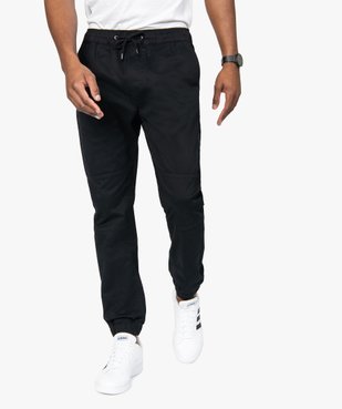 Pantalon homme en toile avec taille et bas élastiqué vue1 - GEMO (HOMME) - GEMO