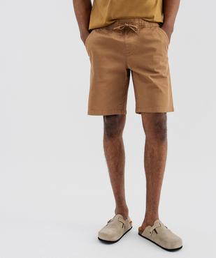 Bermuda regular en coton stretch à taille élastiqué homme vue1 - GEMO 4G HOMME - GEMO