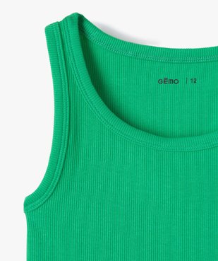 Débardeur fille en maille côtelée coupe courte vue2 - GEMO (JUNIOR) - GEMO
