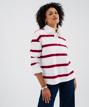 Polo manches longues à rayures homme vue2 - GEMO 4G FEMME - GEMO
