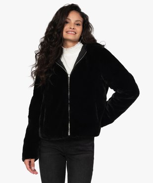 Blouson femme court à capuche réversible vue1 - GEMO(FEMME PAP) - GEMO