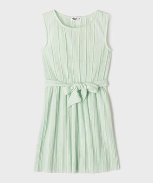 Robe courte sans manches plissée à ceinture fille vue1 - GEMO 4G FILLE - GEMO