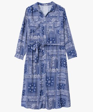 Robe femme grande taille coupe chemise motif cachemire vue4 - GEMO (G TAILLE) - GEMO