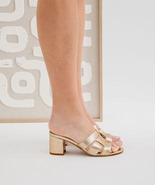 Mules à talon épais métallisées femme - Follow Me vue7 - FOLLOW ME - GEMO