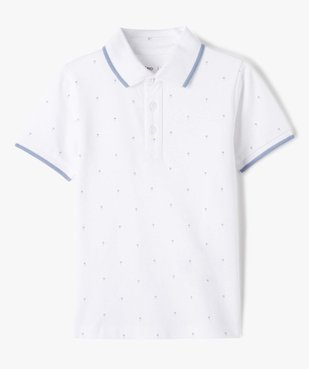 Polo garçon à motifs palmiers et finitions contrastantes vue1 - GEMO (ENFANT) - GEMO