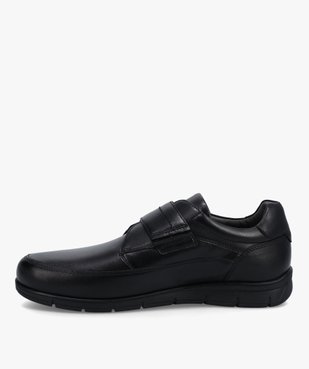 Derbies homme confort dessus cuir uni à scratch vue3 - GEMO (CONFORT) - GEMO