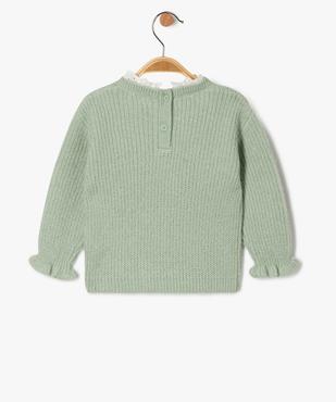 Pull en grosse maille douillette à col dentelle bébé fille - LuluCastagnette vue3 - LULUCASTAGNETTE - GEMO