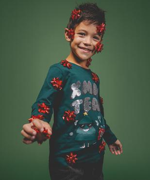 Tee-shirt manches longues spécial Noël garçon vue1 - GEMO 4G GARCON - GEMO