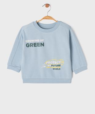 Sweat avec inscriptions « Green » bébé garçon vue1 - GEMO 4G BEBE - GEMO