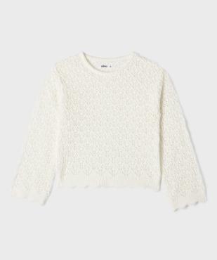 Pull en maille ajourée avec finitions dentelées fille vue2 - GEMO (ENFANT) - GEMO