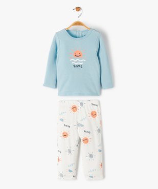 Pyjama bébé en jersey de coton à motifs fantaisie vue1 - GEMO(BB COUCHE) - GEMO