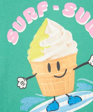 Tee-shirt manches courtes à motif fun et sequins garçon vue2 - GEMO 4G GARCON - GEMO