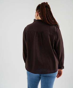 Blouse manches longues avec col victorien à volants femme grande taille vue4 - GEMO (G TAILLE) - GEMO