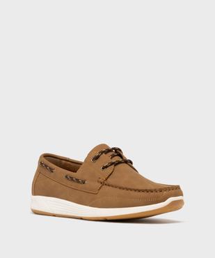 Chaussures bateau à lacets et semelle intérieure cuir vue3 - URBAN STEPS - GEMO