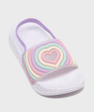 Mules de piscine avec bride cheville élastique et bandeau imprimé fille  vue5 - GEMO (PLAGE) - GEMO