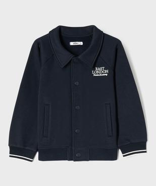 Sweat avec col chemise fermeture pressions garçon vue3 - GEMO (ENFANT) - GEMO
