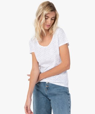 Tee-shirt femme imprimé à manches courtes vue1 - GEMO(FEMME PAP) - GEMO