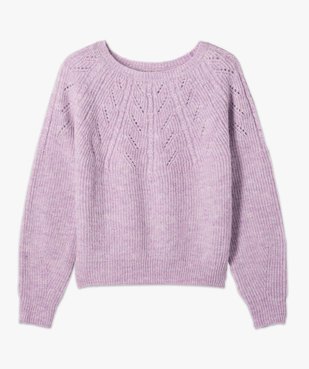 Pull femme en maille ajourée sur l’avant vue4 - GEMO C4G FEMME - GEMO