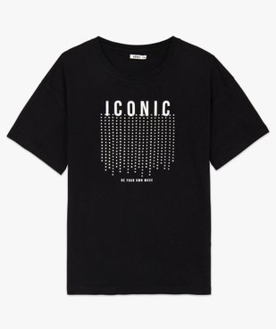 Tee-shirt femme à manches courtes et strass vue4 - GEMO(FEMME PAP) - GEMO