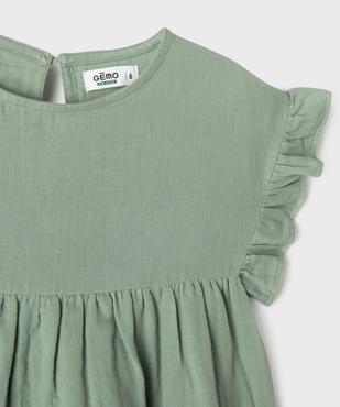 Robe en gaze de coton avec manches volantées fille vue3 - GEMO 4G FILLE - GEMO