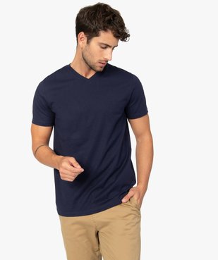 Tee-shirt homme à manches courtes et col V vue1 - GEMO (HOMME) - GEMO