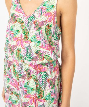 Robe femme à motifs fleuris avec double encolure V  vue2 - GEMO(FEMME PAP) - GEMO