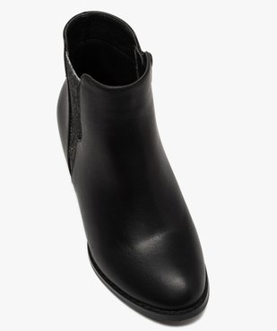 Boots fille unies à talon et élastique pailleté rock vue5 - GEMO (ENFANT) - GEMO