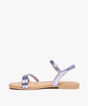 Sandales fille unies à fines brides métallisées vue3 - GEMO (ENFANT) - GEMO