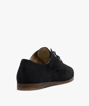 Derbies femme à talon plat et dessus en cuir perforé vue4 - GEMO (CASUAL) - GEMO