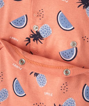 Pyjama bébé à motifs fruits exotiques fermeture pont dos vue2 - GEMO(BB COUCHE) - GEMO