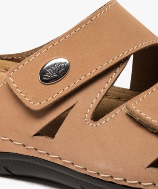 Mules femme confort unies dessus cuir à brides scratch vue6 - GEMO (CONFORT) - GEMO