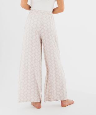 Bas de pyjama large imprimé en viscose femme vue3 - GEMO 4G FEMME - GEMO