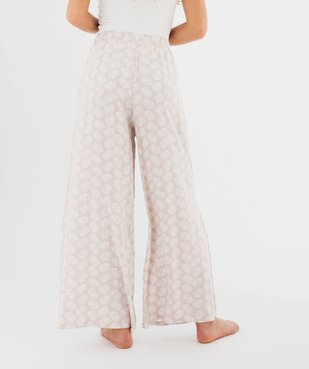 Bas de pyjama large en viscose imprimée femme vue3 - GEMO 4G FEMME - GEMO