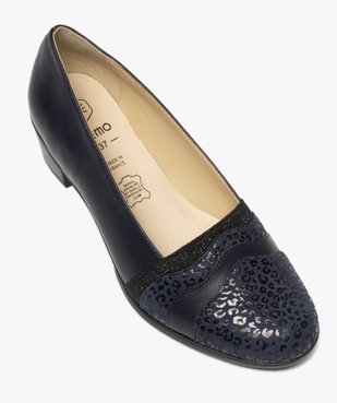 Escarpins confort femme en cuir imprimé vue5 - GEMO (CONFORT) - GEMO