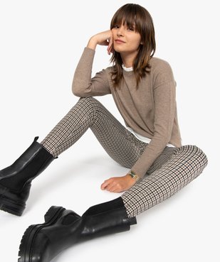 Leggings femme à motifs pied de coq vue1 - GEMO(FEMME PAP) - GEMO