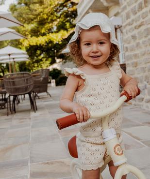Short en maille ajourée en coton biologique bébé fille vue1 - GEMO 4G BEBE - GEMO