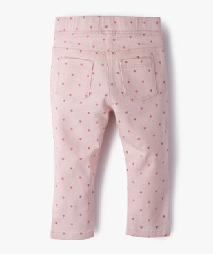Pantalon bébé fille coupe slim avec taille élastiquée vue3 - GEMO(BEBE DEBT) - GEMO