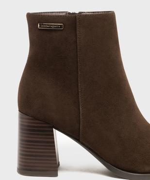 Boots à talon haut et bout carré en suédine femme - LuluCastagnette vue7 - LULUCASTAGNETTE - GEMO