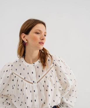 Blouse ample en voile de coton imprimé femme vue2 - GEMO 4G FEMME - GEMO