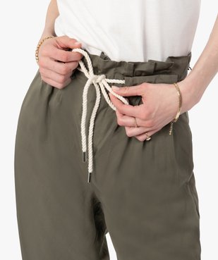Pantalon femme en Lyocell avec ceinture en corde vue2 - GEMO 4G FEMME - GEMO
