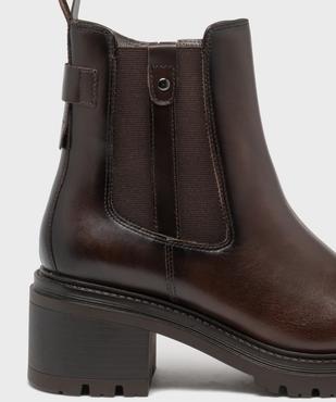 Boots dessus cuir avec semelle crantée femme - Tanéo vue6 - TANEO - GEMO