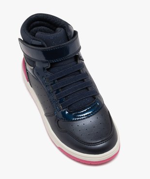 Baskets fille mid-cut à scratch avec détails vernis et pailletés - Geox vue5 - GEOX - GEMO