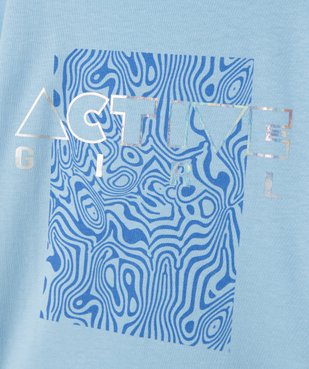 Tee-shirt fille à manches courtes imprimé coupe large et courte vue2 - GEMO (ENFANT) - GEMO