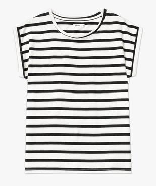 Tee-shirt rayé à manches ultra courtes femme vue4 - GEMO 4G FEMME - GEMO