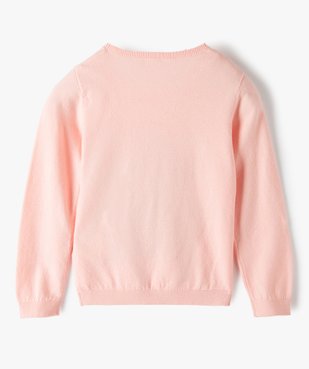 Pull fille avec motif animalier pailleté et sequins brodés vue3 - GEMO (ENFANT) - GEMO