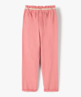 Pantalon fille ample avec taille haute et ceinture tressée vue4 - GEMO (ENFANT) - GEMO