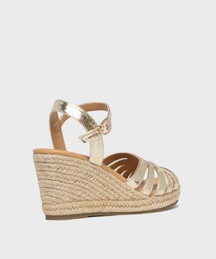 Sandales compensées en toile métallisée femme - Valentina Baldano vue4 - VALENTINA BALDA - GEMO